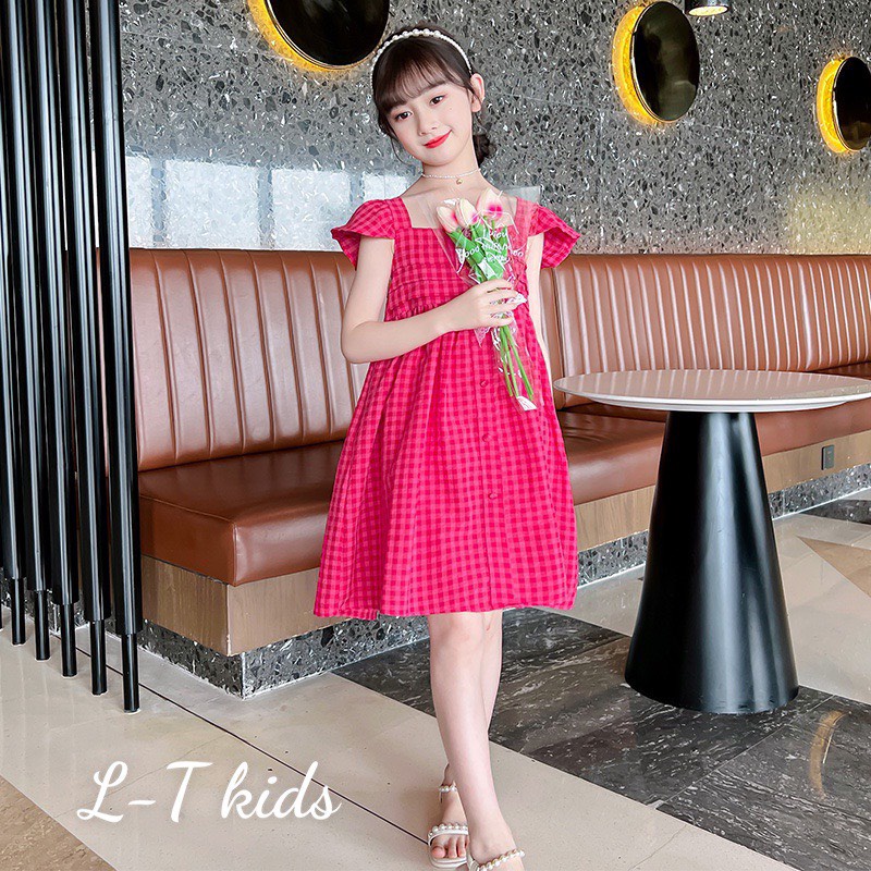 SALE VÁY KARO MỀM MỊN VÁY XÒE BÉ GÁI CỰC XINH(VKR)