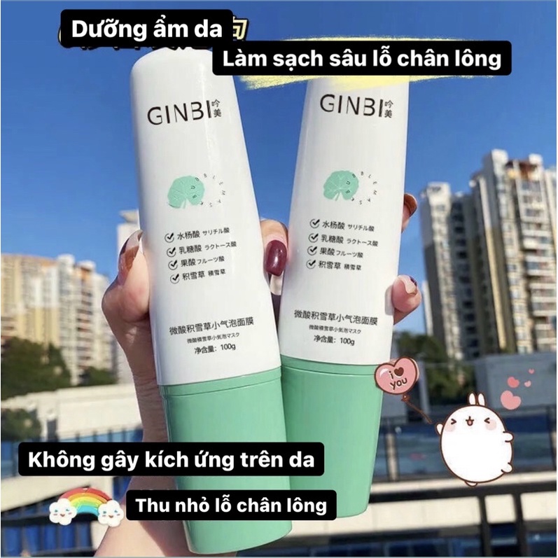 Mặt nạ sủi bọt thải độc cấp ẩm dưỡng trắng da mask GINBI Chính Hãng nội địa Trung