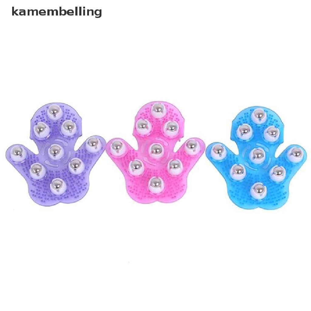 Găng Tay Mát Xa Cơ Thể Bằng Kim Loại 9 Con Lăn Xoay 360 Độ