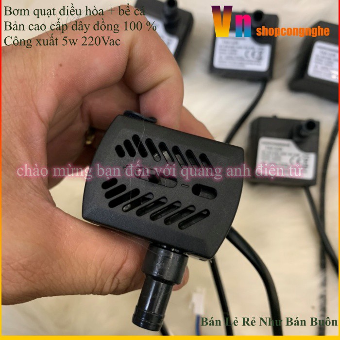 Bơm nước cho quạt hơi nứớc dây đồng 100% 5w