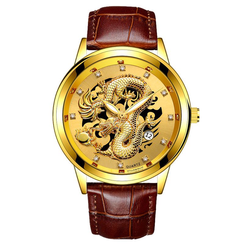 Đồng hồ nam Yolako Mặt rồng 3D dây da sang trọng | BigBuy360 - bigbuy360.vn