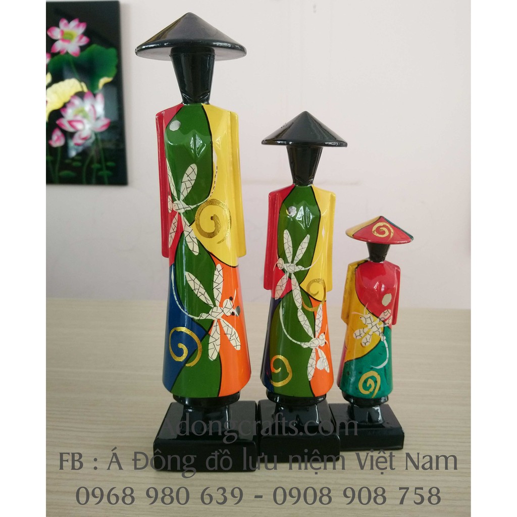 TƯỢNG CÔ GÁI VẼ SƠN MÀI VIỆT NAM - hay còn gọi Miss Việt - Miss Sài Gòn - quà tặng lưu niệm Việt Nam