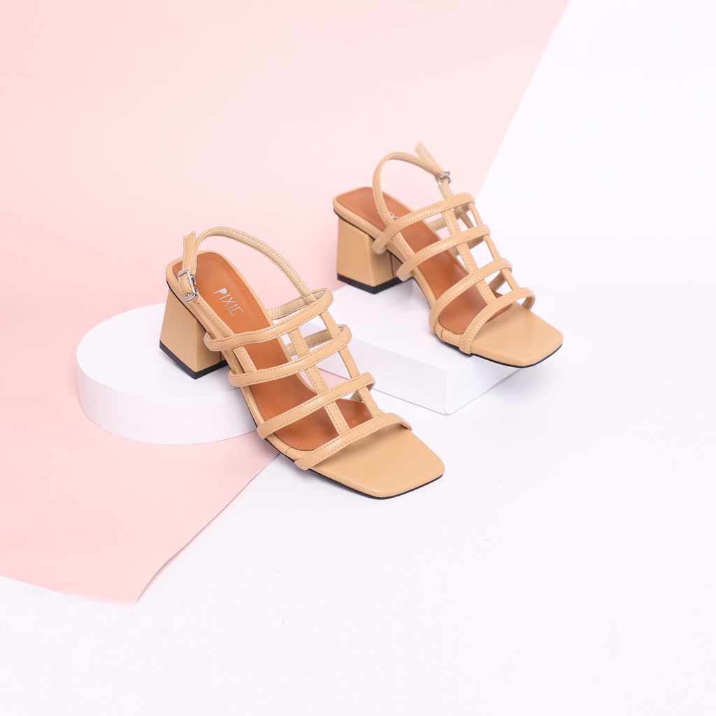 Giày Sandal Cao Gót 5cm Đế Vuông Dáng Rọ Pixie X581