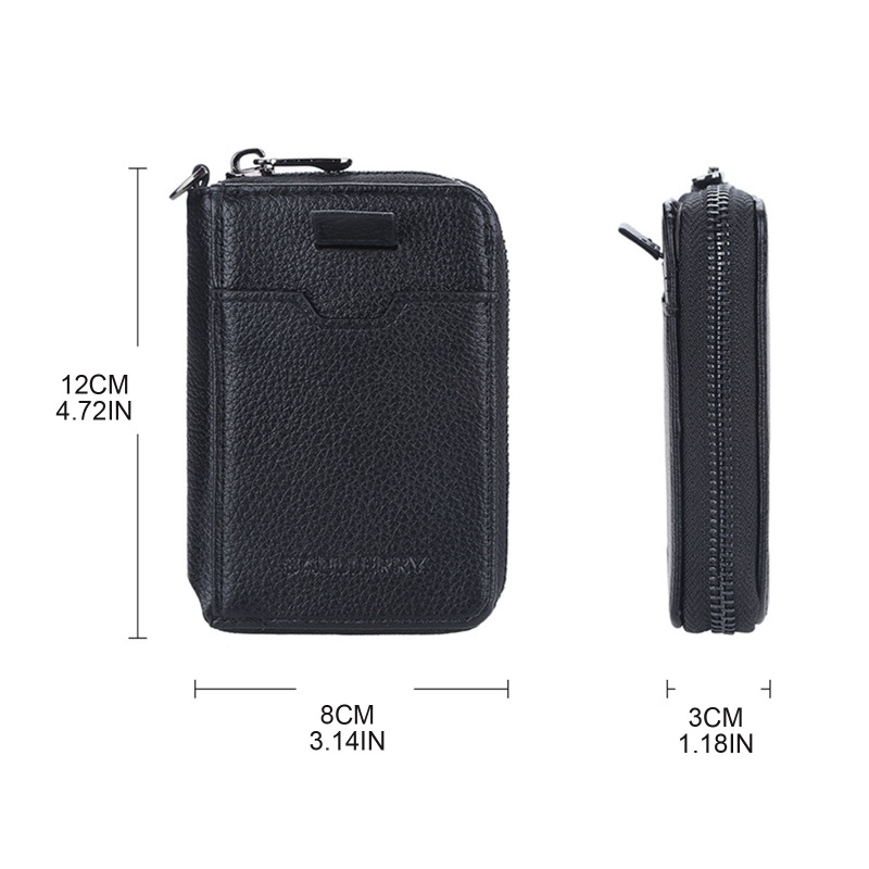 Ví Da PU Dáng Ngắn Có Khóa Kéo Phong Cách Vintage Cho Nam