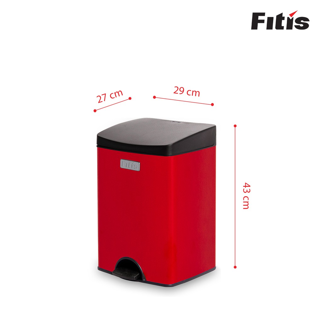 Thùng rác Fitis Premium - Đạp vuông nhỏ - 15L