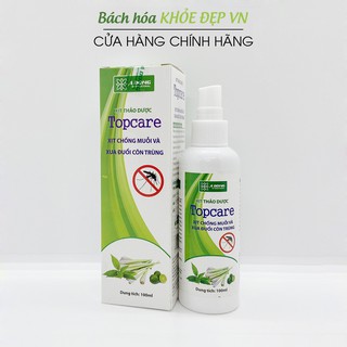 Xịt muỗi thảo dược Topcare 100ml hương Sả Chanh xua đuổi côn trùng, làm giảm sưng vết côn trùng đốt