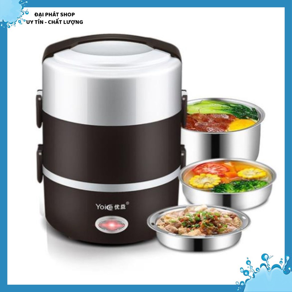 Hộp cơm cắm điện 3 tầng Yoice Y-DFH3, dung tích 2.0 lít, nấu chín, hâm nóng và giữ nhiệt cho thức ăn