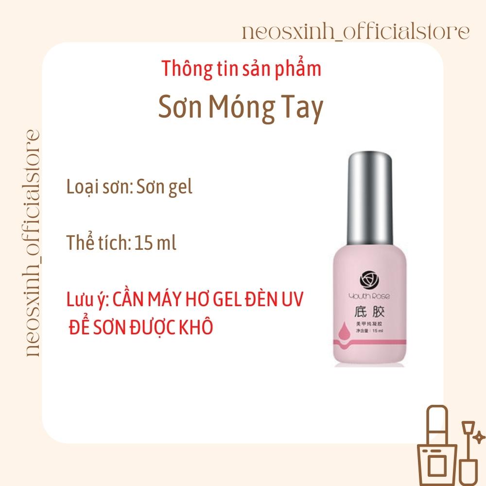 Base - Top Hoa Hồng 15ml Chổi Trắng Chuyên Dụng Dành Cho Sơn Gel - Sơn Lót Bóng Gel UV LED - Neosxinh Nails