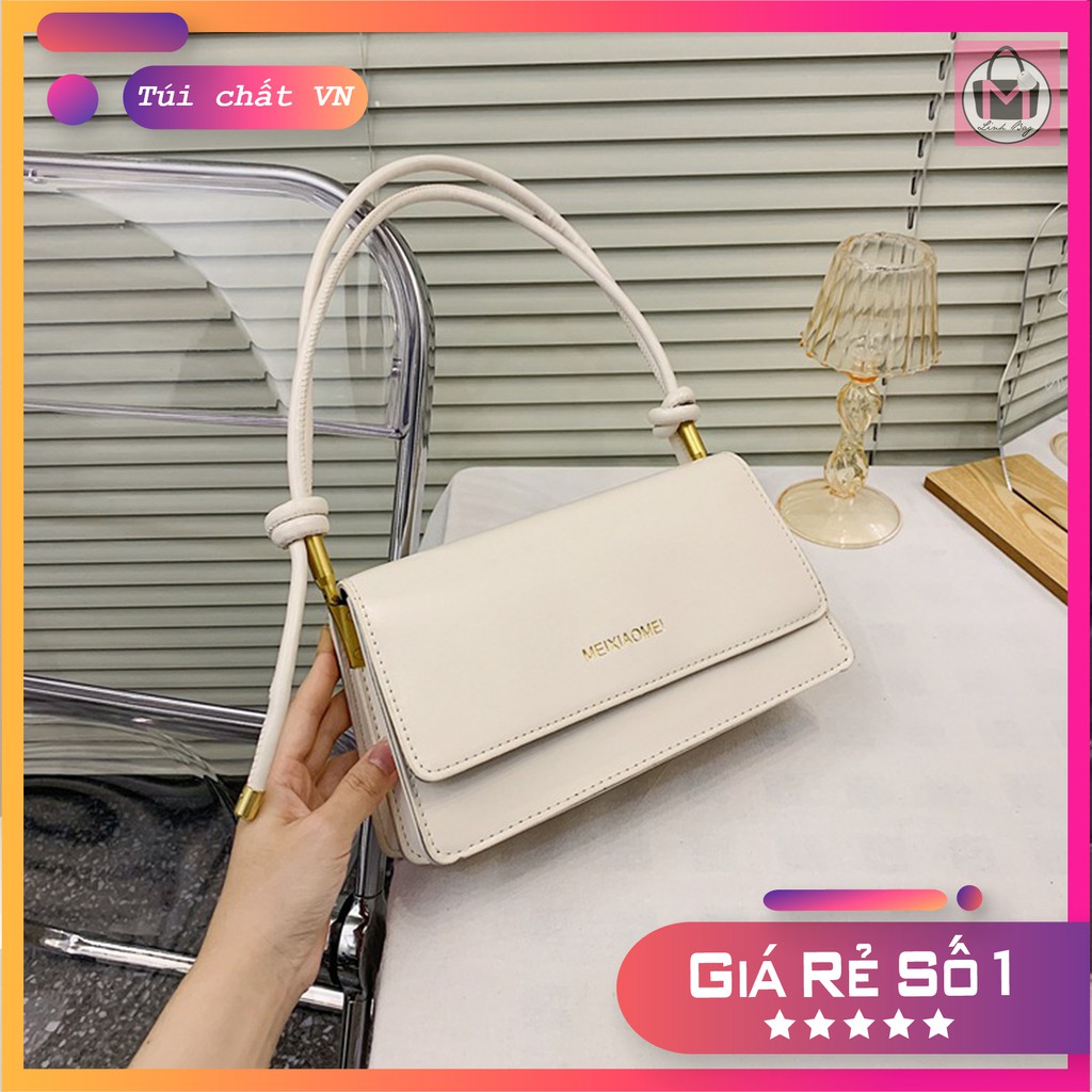 Túi kẹp nách baguette phong cách kiểu Pháp 2021 dây tròn da trơn cao cấp size 24