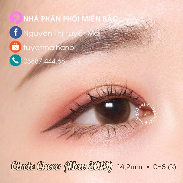 [ Ảnh Thật ] Lens Cận Màu Nâu Tự Nhiên Circle Choco 14.2mm - Kính Áp Tròng Hàn Quốc Vassen Sexy Me