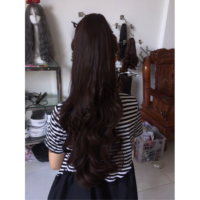 Tóc giả ngoặm &lt;3FREESHIP&lt;3 TÓC GIẢ NGOẶM XOĂN DỢN DÀI 60CM n49