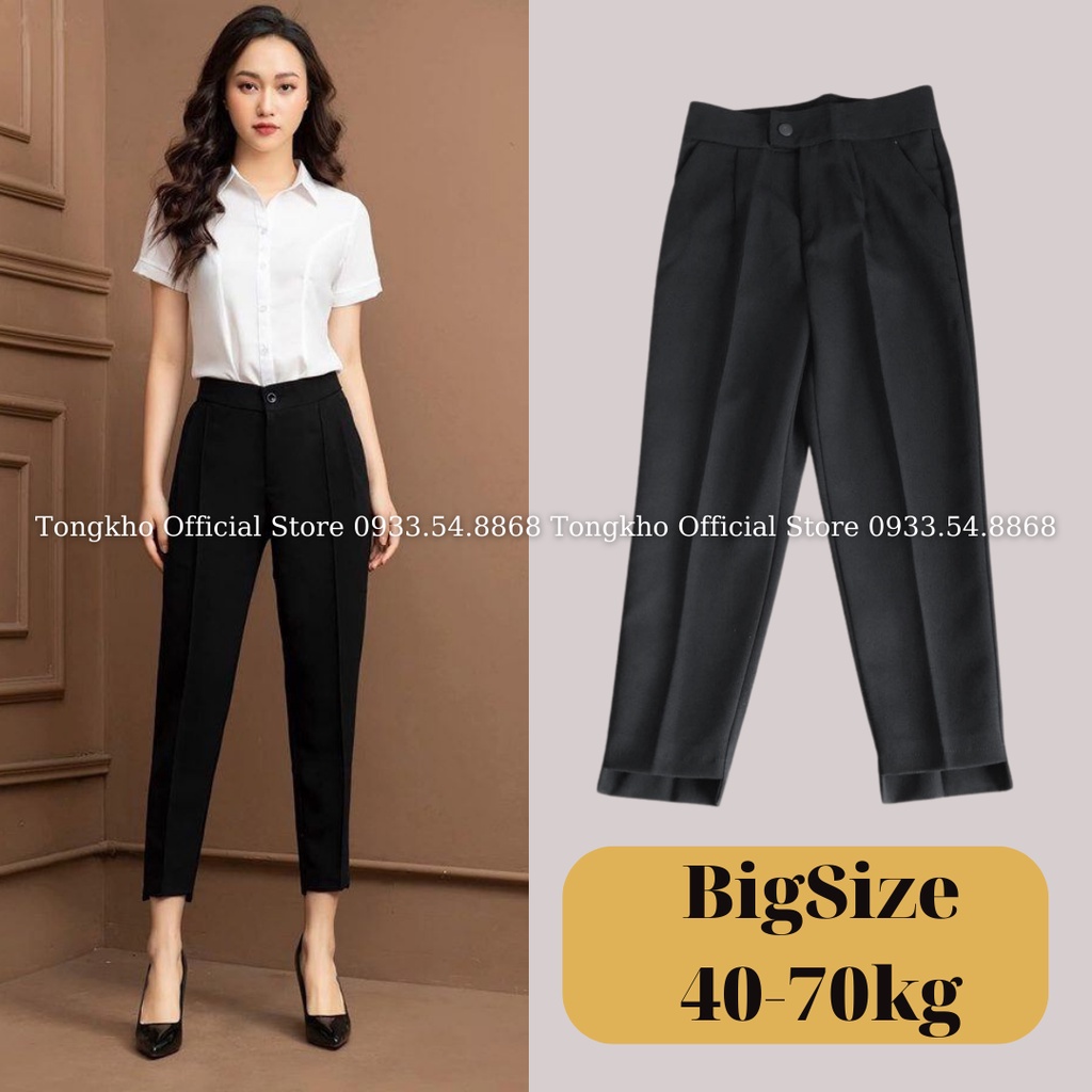 Quần baggy công sở BIGSIZE  baggy gấu lệch chất tuyết mưa siêu đẹp 833