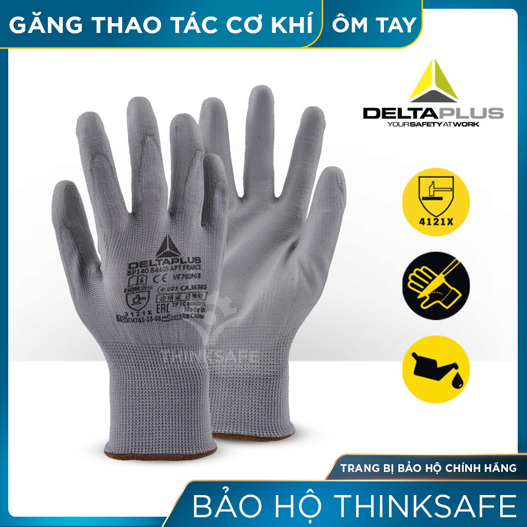 Găng tay đa năng Deltaplus Thinksafe, bao tay cơ khí thợ máy, ôm tay, thao tác chính xác cao, sửa chữa bảo trì - VE702PG