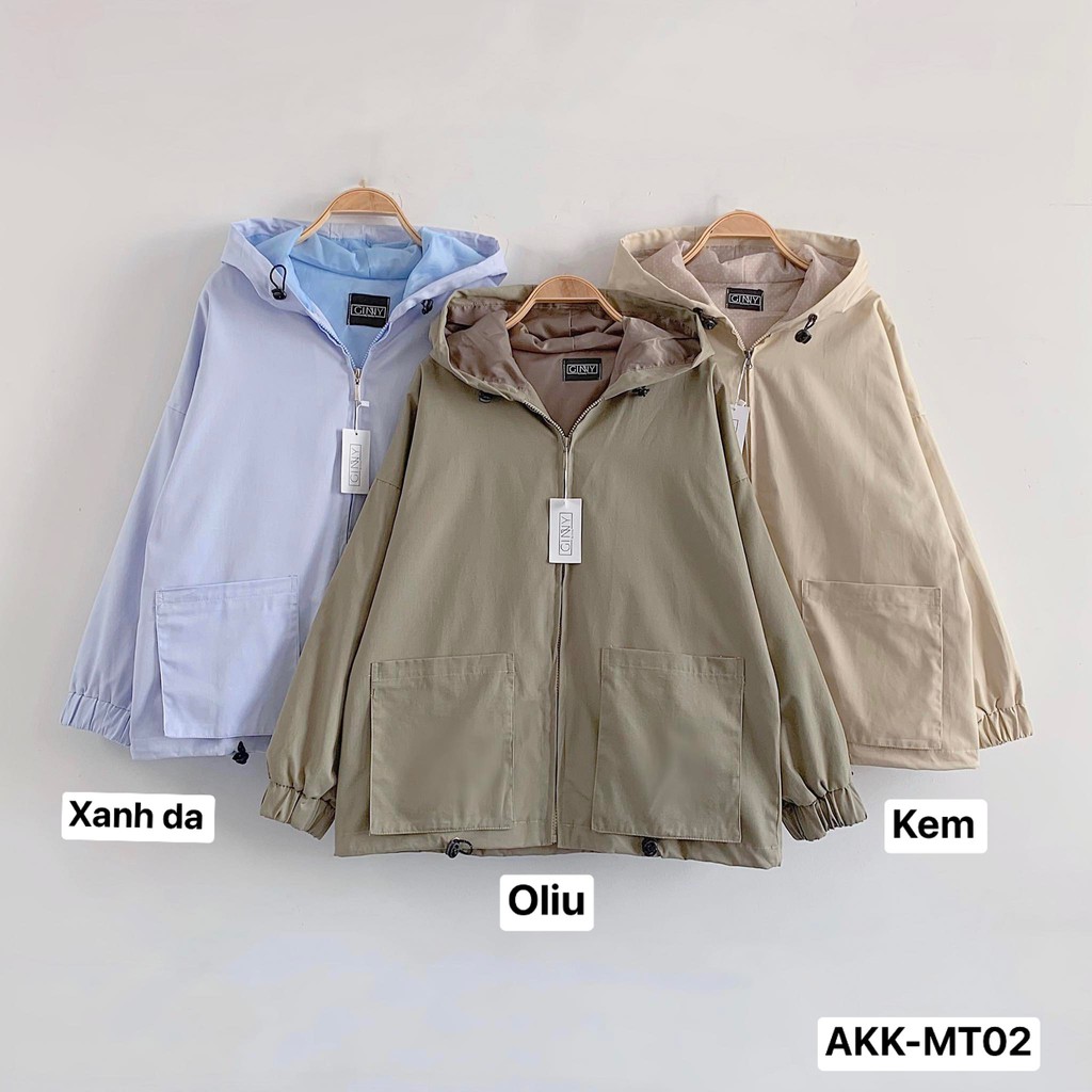 Áo khoác kaki Ulzzang 2 lớp TR| Áo chống nắng 2 lớp có mũ