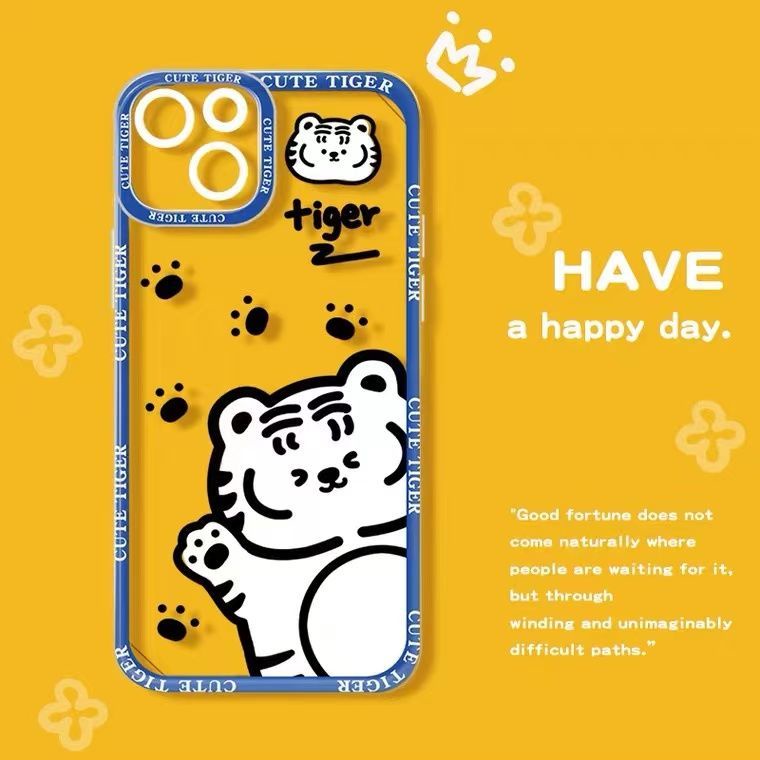 Ốp Điện Thoại Silicon Mềm Trong Suốt In Hình Hổ Dễ Thương Cho IPhone 14 13 12 Pro Max 11 XS XR X 8 7 6 Plus