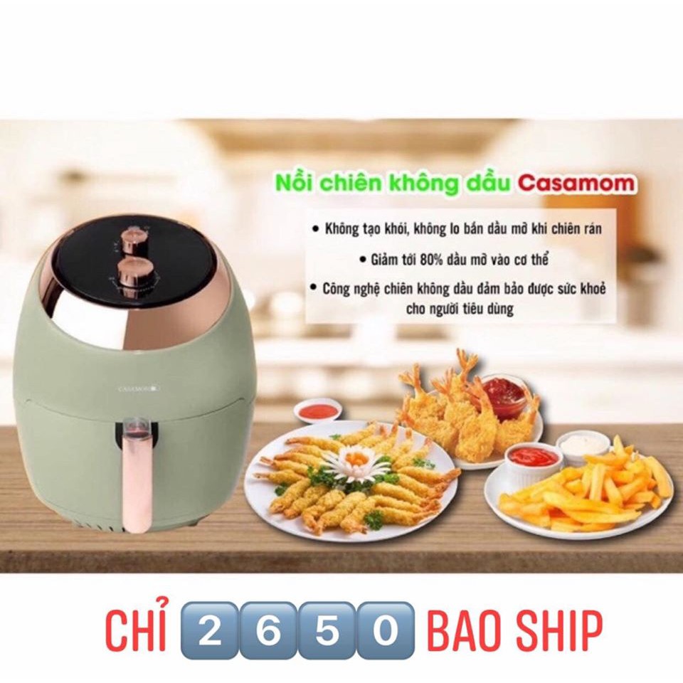 NỒI CHIÊN KHÔNG DẦU CASAMOM HÀN QUỐC DUNG TÍCH 7 LÍT CÔNG SUẤT 1800W BẢO HÀNH 12 THÁNG