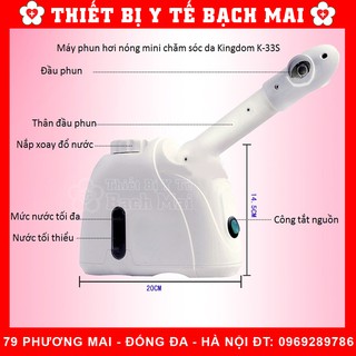 Máy Xông Mặt Nóng Mini Kingdom K33S Xoay 360 Độ Xông Tinh Dầu, Thảo Dược, Thảo Độc
