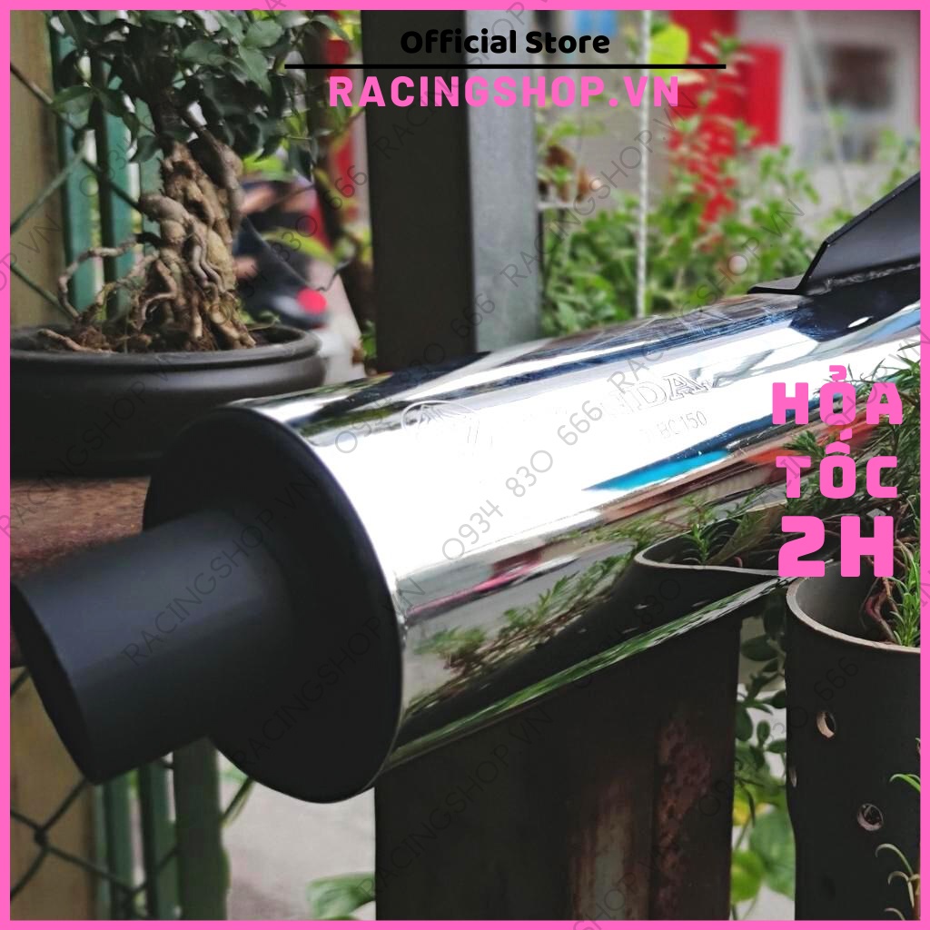 Pô CBR độ móc ấm cho Exciter 135 Ex 150 155 Winner x Sonic Satria Wave Sirus sym Redleo logo RL ORBR OPBR RACINGSHOPVN