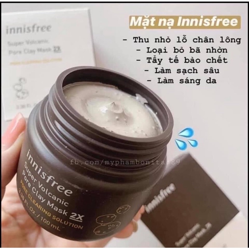 Mặt Nạ Đất Sét Innisfree Jeju Volcanic Pore Clay Mask 2X Giảm Bã Nhờn Se Khít Lỗ Chân Lông