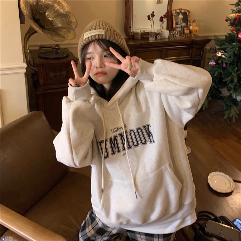 Áo hoodie unisex in chữ