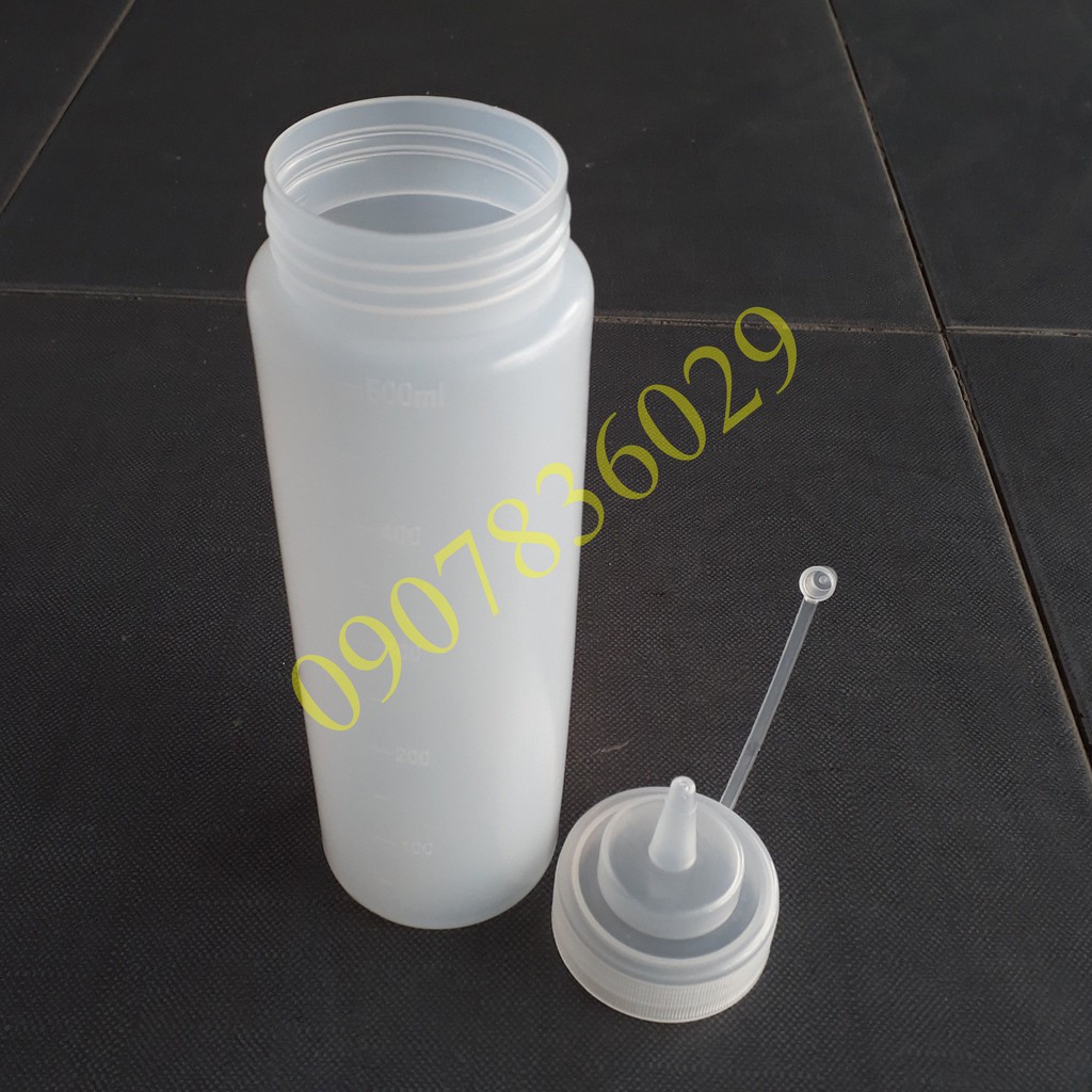 BÌNH NHỰA ĐỰNG NƯỚC SỐT 500ML, BÌNH ĐỰNG TƯƠNG, BÌNH SIRO, BÌNH NHỰA