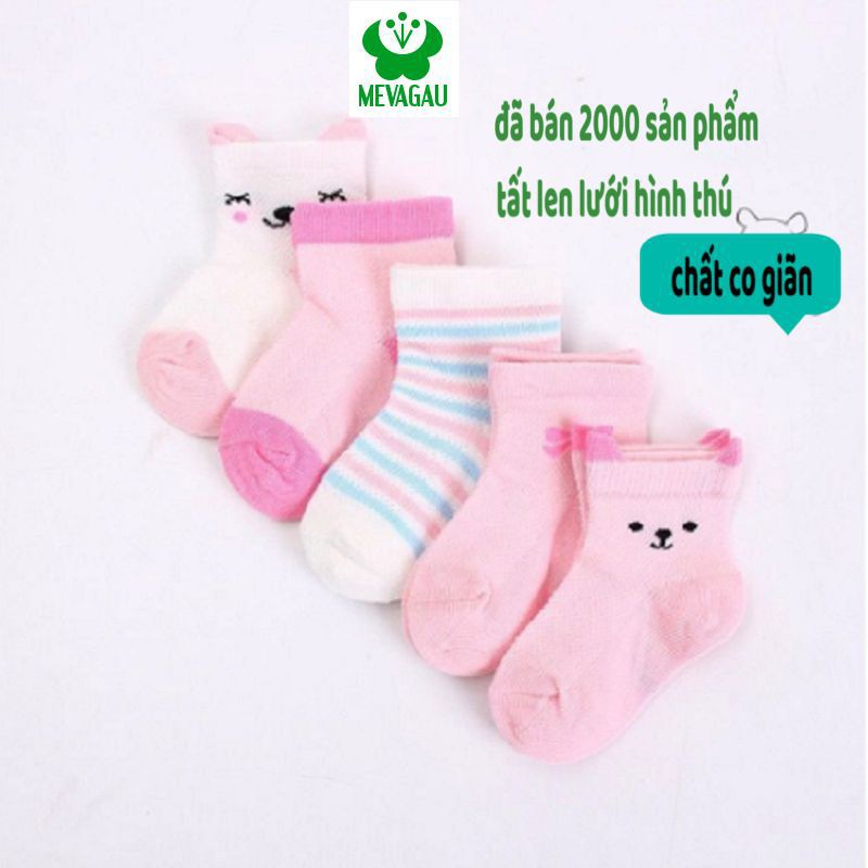 (Chọn mầu)Set 5 đôi tất len lưới cho mùa thu đông