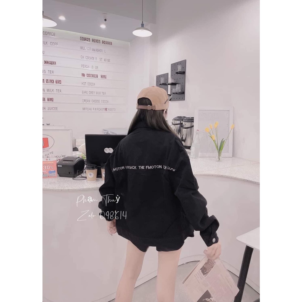 Áo khoác kaki nam nữ unisex TEXT ngang ngực form rộng đen basic, áo sơ mi kaki dài tay nữ thu đông Ulzzang streetwear