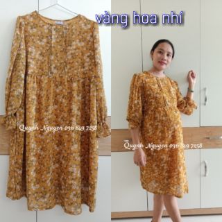 🌼đầm bầu voan hoa nhí