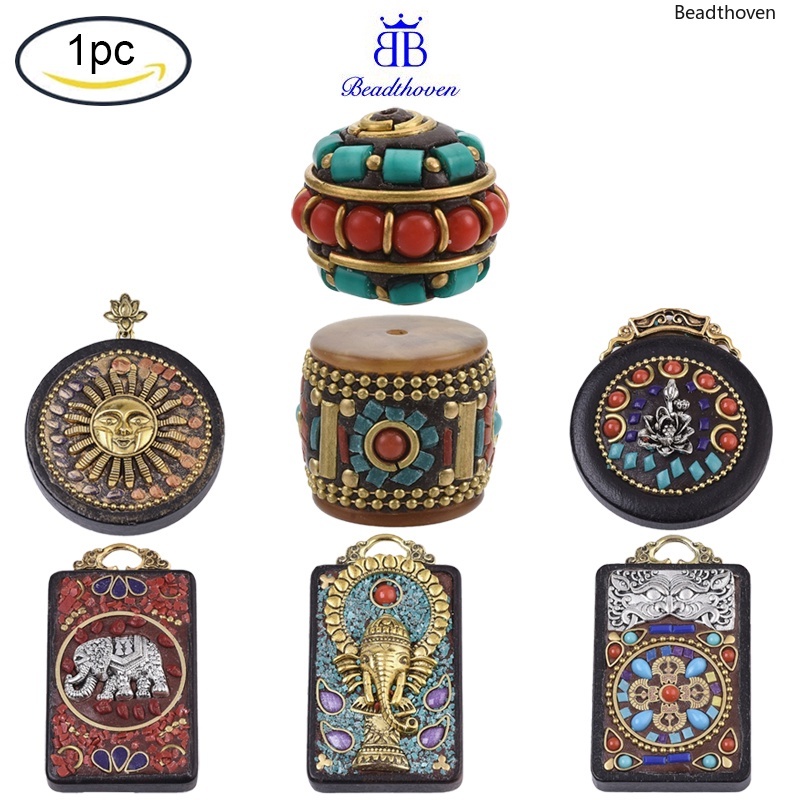 1 Mặt Dây Chuyền Hình Chữ Nhật Bằng Hợp Kim Màu Đỏ Gỗ Đàn Hương Hình Chữ Nhật Màu Vàng Đồng Với Mặt Dây Chuyền Đá Mộc Lan Lớn Hình Chữ Nhật Màu Vàng Đồng Họa Tiết Phật Cổ Điển DIY