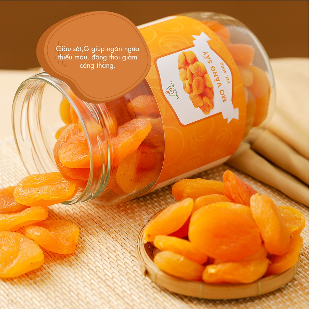 MƠ VÀNG THỔ NHĨ KỲ SẤY DẺO KHÔNG ĐƯỜNG ăn vặt healthy ăn kiêng ăn chay &amp; mẹ bầu giúp thanh nhiệt &amp; ổn định đường huyết