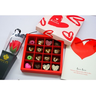 + TẶNG HOA HỒNG SÁP ,TÚI+ THIỆP VALENTINE 2022] Hộp quà socola valentine FIGO