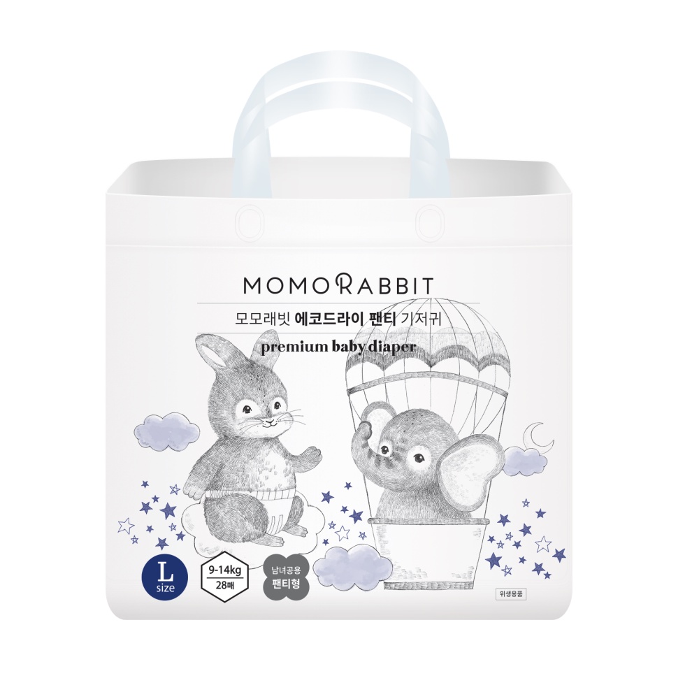 Bỉm Quần Ban Đêm MOMO RABBIT Size L 914kg 28 Miếng