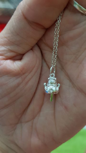 Charm bạc treo mèo thần tài
