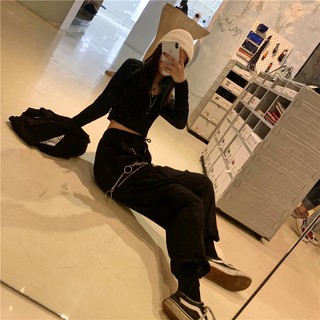 Quần túi hộp ulzzang đen