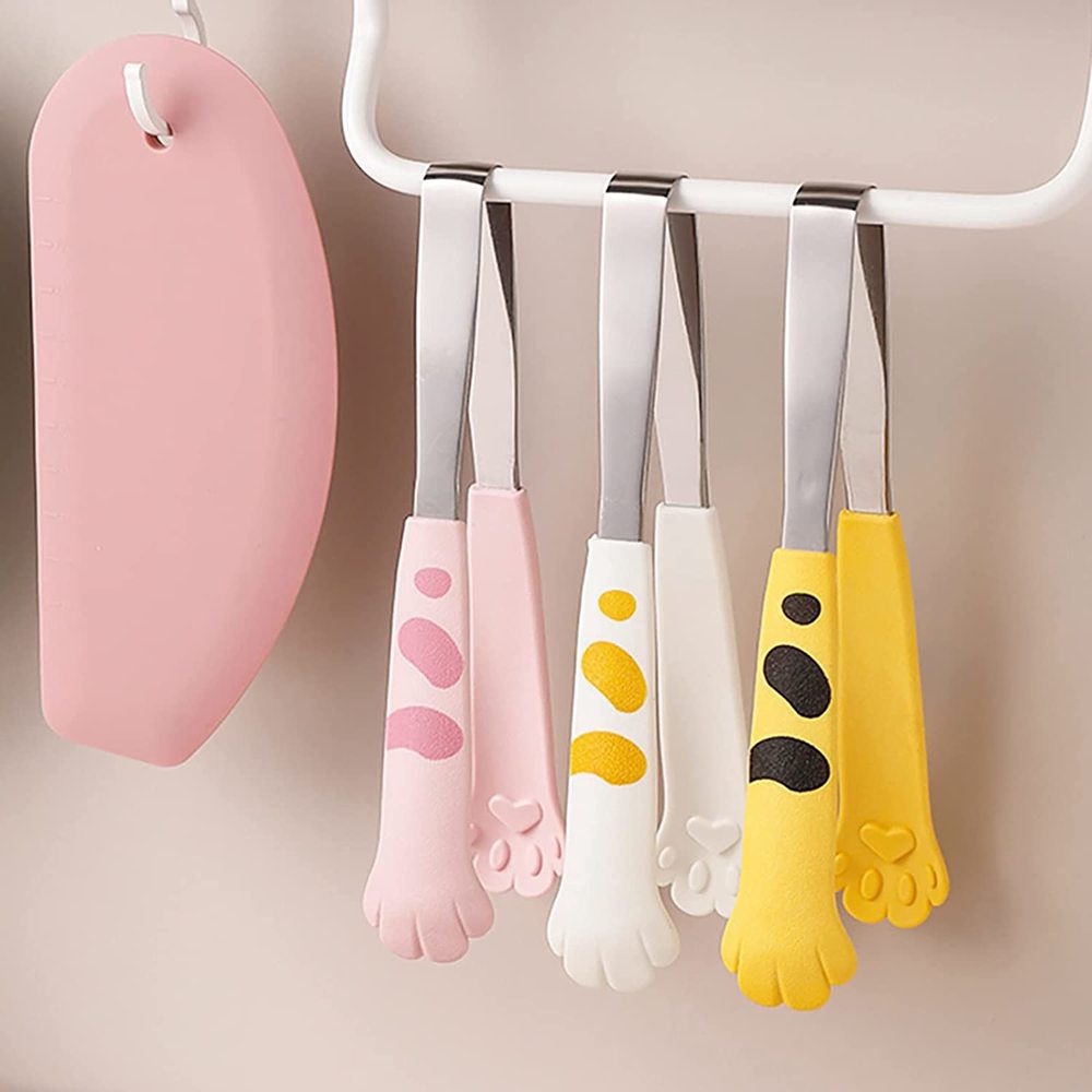 Kẹp Gắp Thức Ăn Cách Nhiệt Bằng Thép Không Gỉ Hình Chân Mèo Dễ Thương