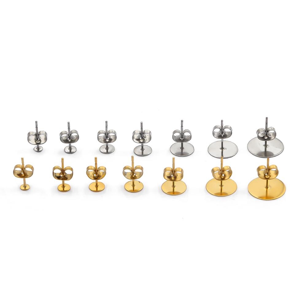 Set 20-100 ghim cài bông tai phía sau diy bằng thép không gỉ