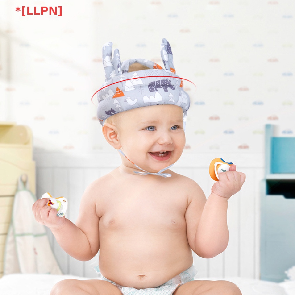 Mũ Đội Chống Va Đập Bảo Vệ Đầu Thoáng Khí In Hoạt Hình Dễ Thương Dành Cho Trẻ Sơ Sinh