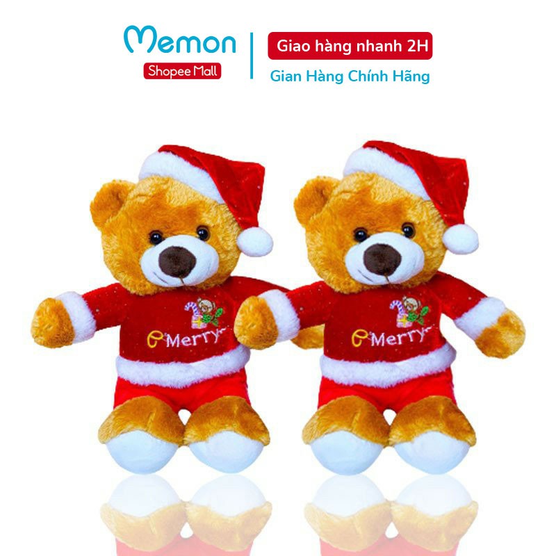 Gấu Bông Teddy đội mũ Noel Memon Cao Cấp