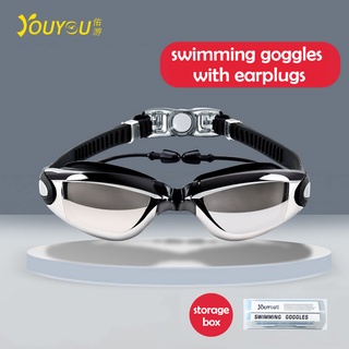 YOUYOU HD waterproof anti-fog swimming goggles large frame electroplating lens water sports goggles diving glasses WV2S