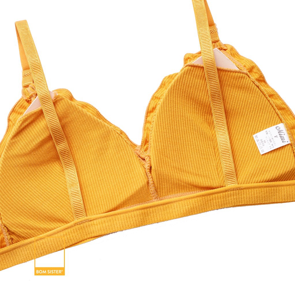 [Mã FARSBRBOM1 giảm 10% đơn 99K] Áo lót không gọng mút mỏng thun gân màu trơn nâng ngực tự nhiên BOM SISTER BR7015 | BigBuy360 - bigbuy360.vn
