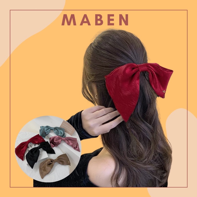 Kẹp tóc nữ nơ to nữ tính - Maben