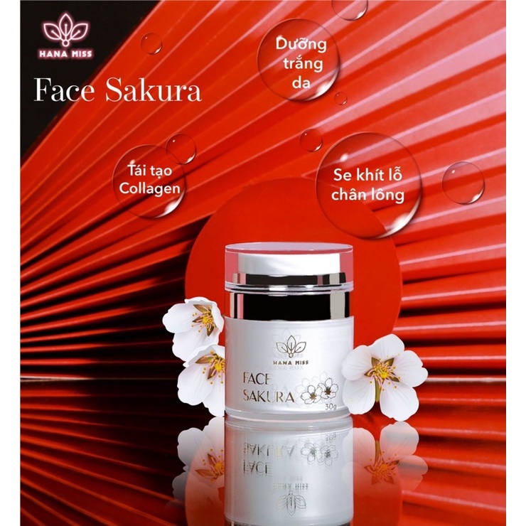 (Tặng 3 Mặt Nạ Kèm Theo)Hana Miss Kem trắng da Sakura Tinh Chất Hoa Anh Đào Dưỡng Da Mờ Nám Tàn Nhang Hana Miss | BigBuy360 - bigbuy360.vn