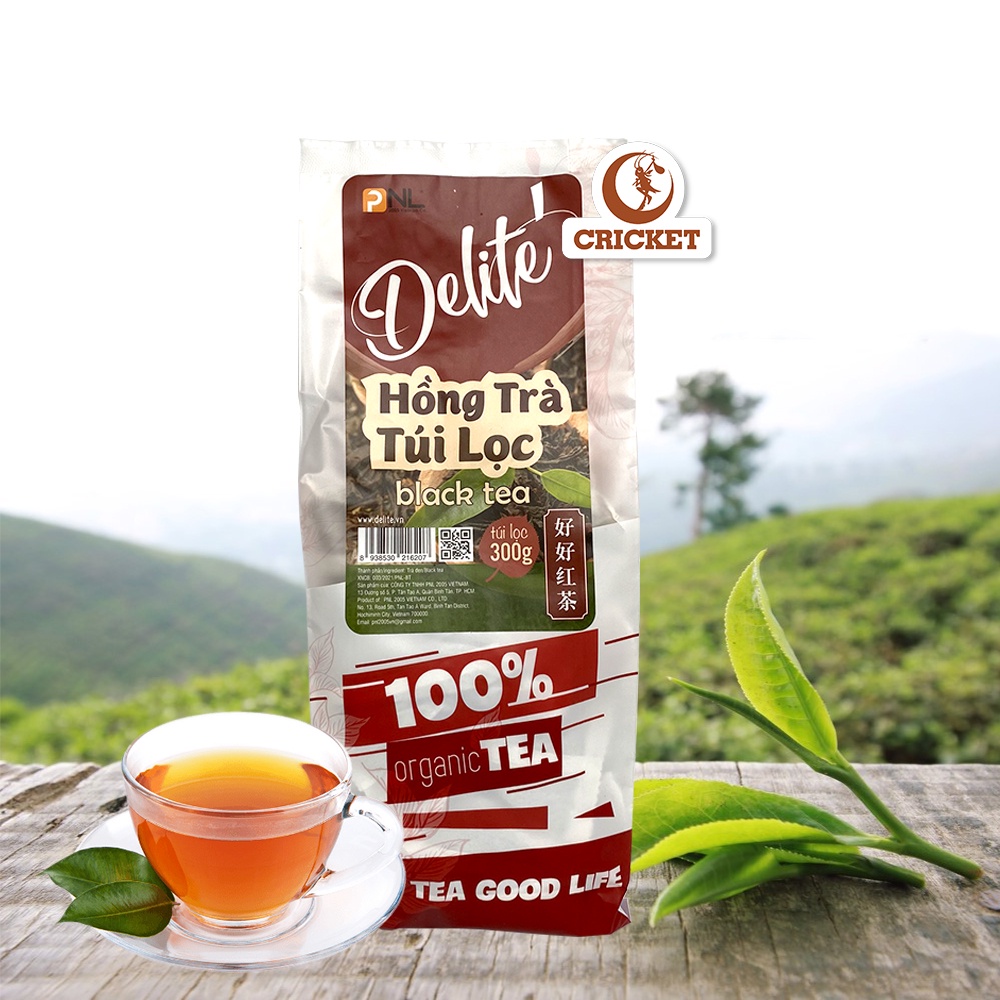 Hồng trà túi lọc cao cấp Delite - Nguyên liệu pha trà sữa ngon tuyệt hảo - Túi 300g