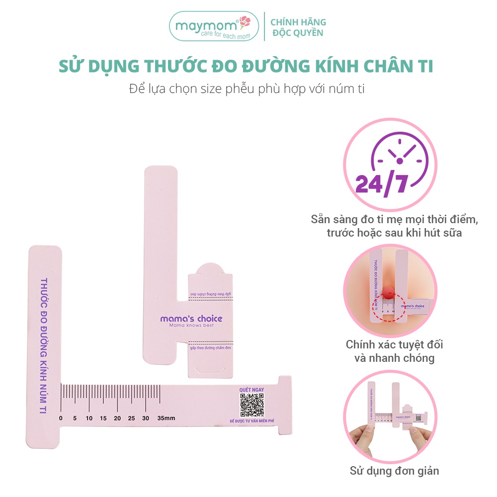Thước Đo Ti Mama’s Choice, Xác Định Đường Kính Núm Ti Mẹ, Giúp Mẹ Chọn Được Size Phễu Phù Hợp Khi Hút Sữa