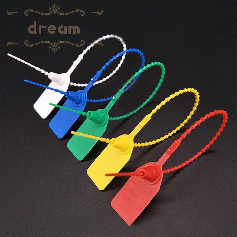 【DREAMLIFE】100 X 25 Cm Plastic Safety Label Pull Cord Tamper-Proof Seal Disposable Lead Signage Cable Tie