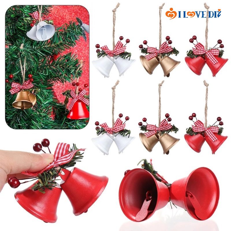 Chuông Đôi / Nơ Hình Ông Già Noel Trang Trí Giáng Sinh