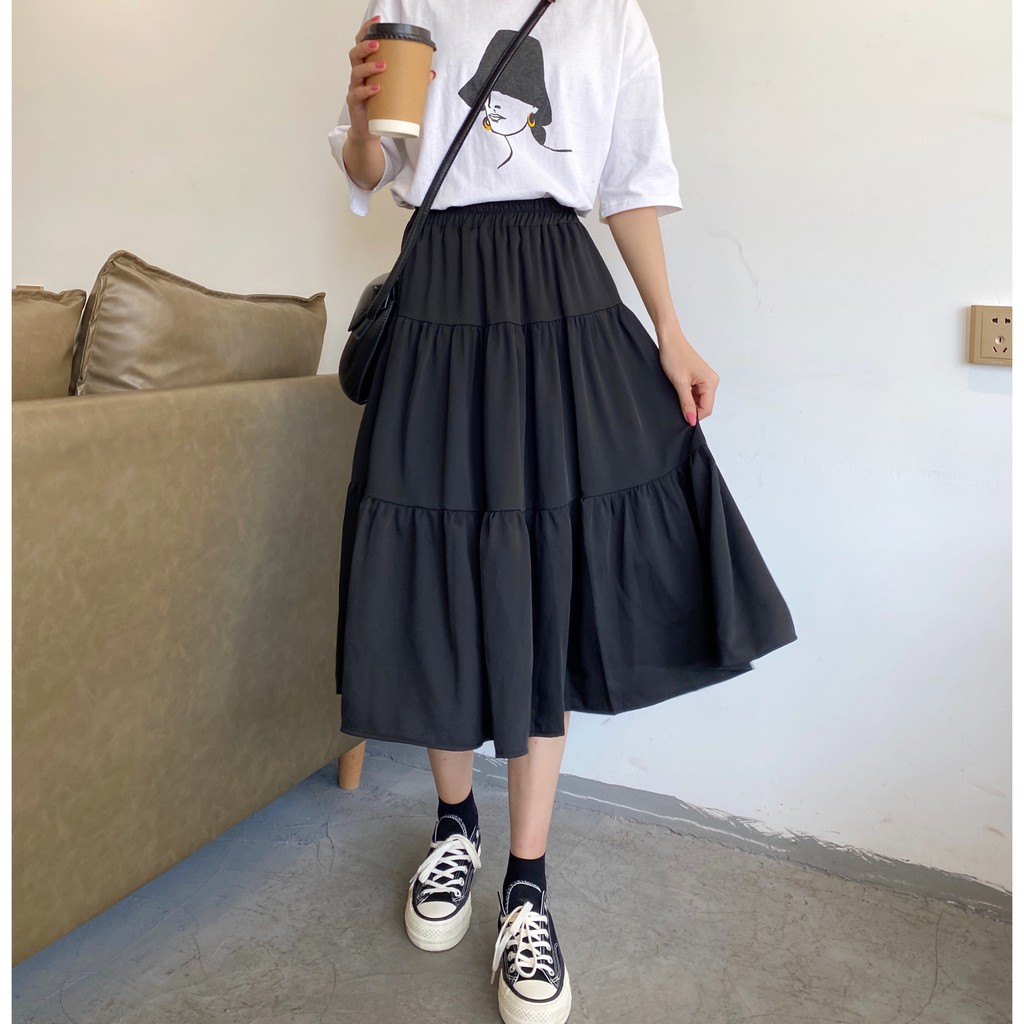 Chân váy dài, chân váy xếp ly 3 tầng Ulzzang (hàng QCCC) - Có video + ảnh chụp thật | BigBuy360 - bigbuy360.vn