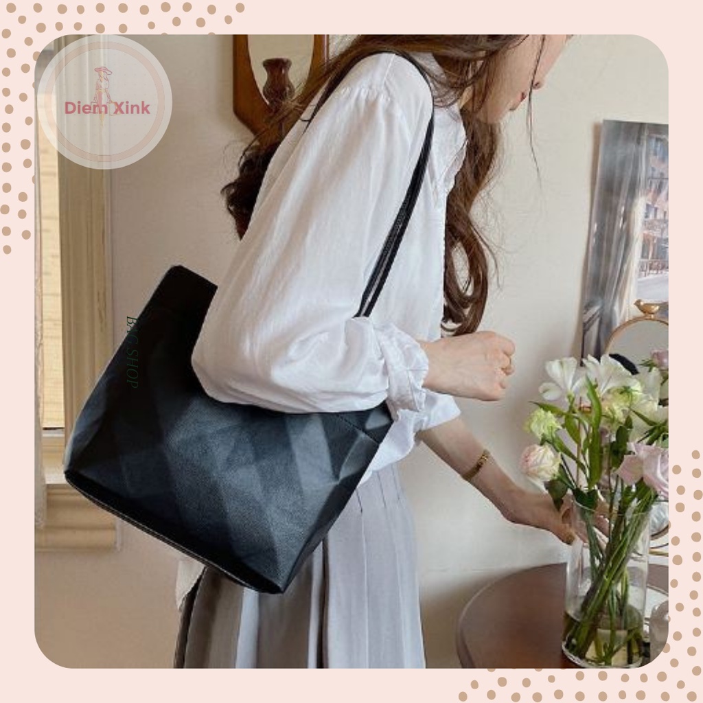 Túi xách nữ Túi tote đeo vai đi học đi chơi hình khối  kim cương- Diem Store- T048-30