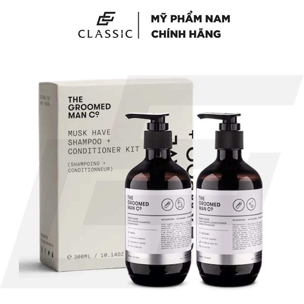 Bộ Dầu Gội &amp; Xả The Groomed Man Co. Musk Have Hair and Beard