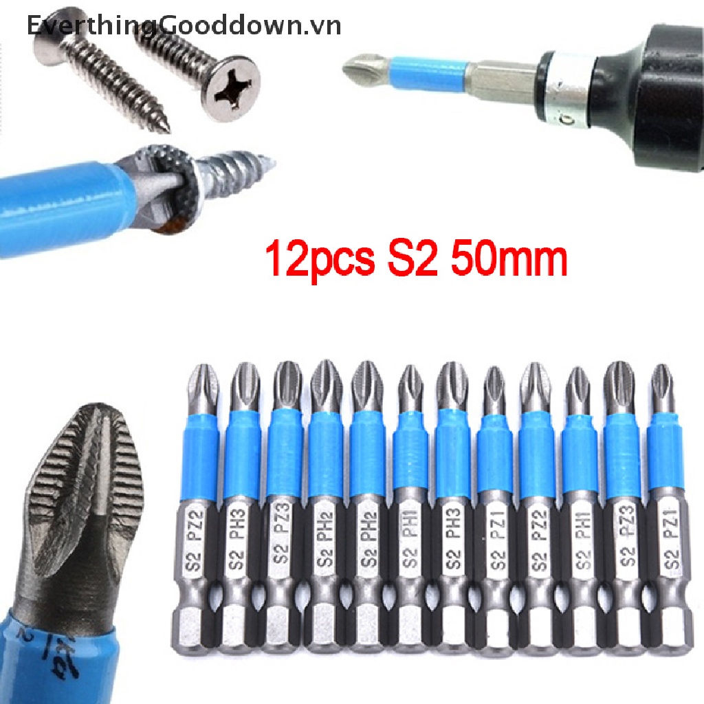 Bộ 12 Mũi Khoan Điện Một Mặt Chống Trượt PH 50mm